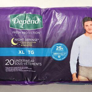 Depend Night Defense Incontinence Underwear for Men X-Large 20 Count